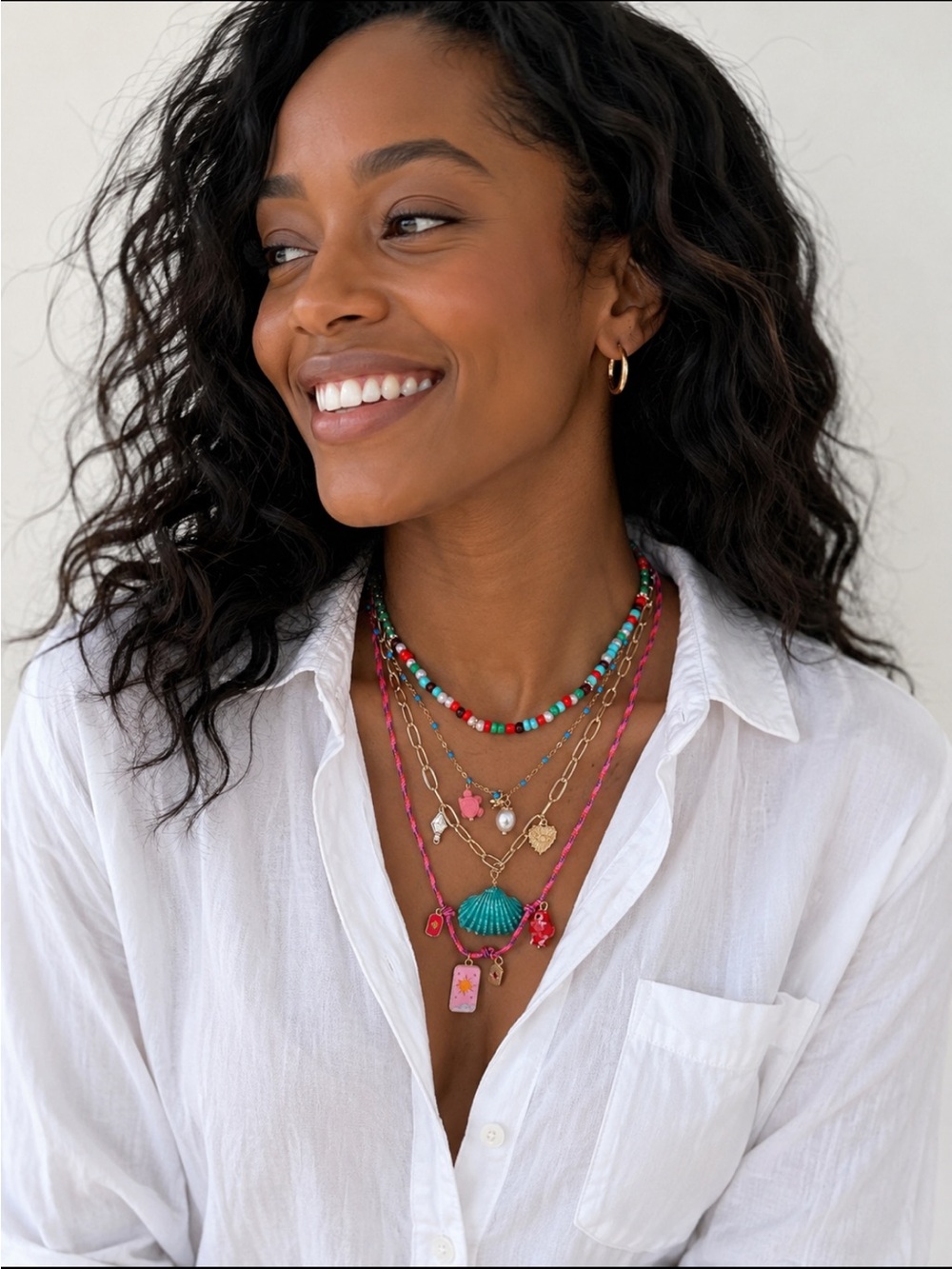 New! Coastal Preppy Colorful Necklace Stack Set NWOT 3022